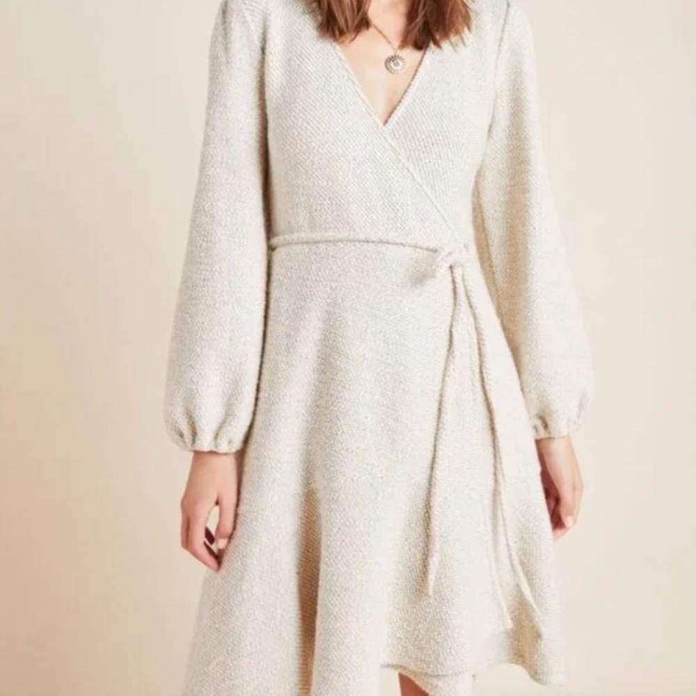 By Anthropologie Diana Knit Mini Wrap Dress - Size S